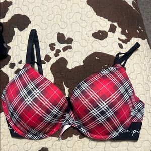 NEW PINK Victoria's Secret Red Plaid Bra